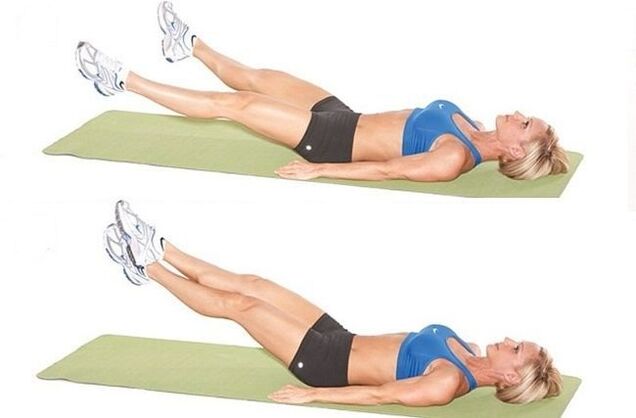 Exercício Tesoura para trabalhar os músculos abdominais da parte inferior do abdômen